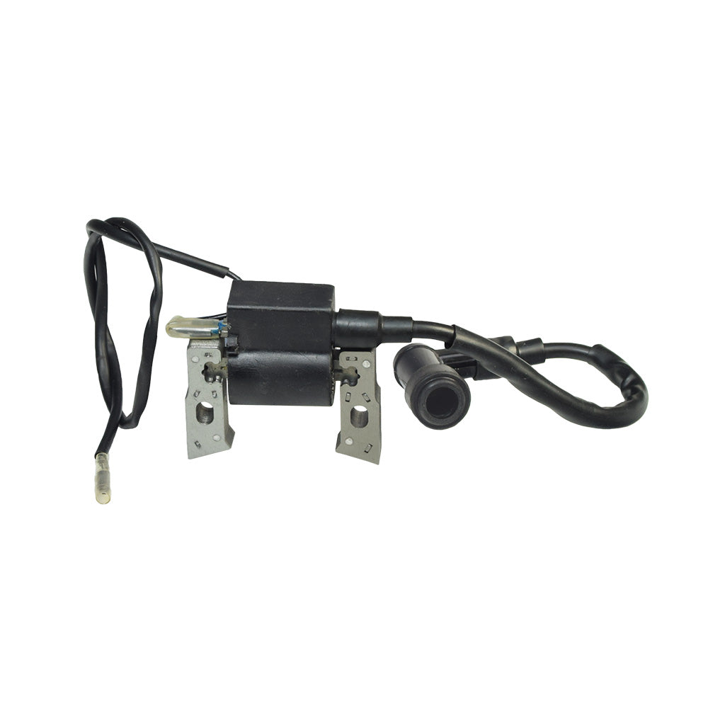 Ignition Coil for Yamaha MZ175 / F166 Generator Engines, featuring a compact black electrical device with attached wires, designed to ensure reliable engine startup for various utility applications.