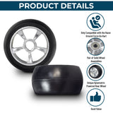 Solid Rear Wheels for Razor Ground Force Go Kart (Set of 2) – close-up showing one wheel with a 6900Z bearing and the other with a free-wheeling bearing, highlighting their distinct design.