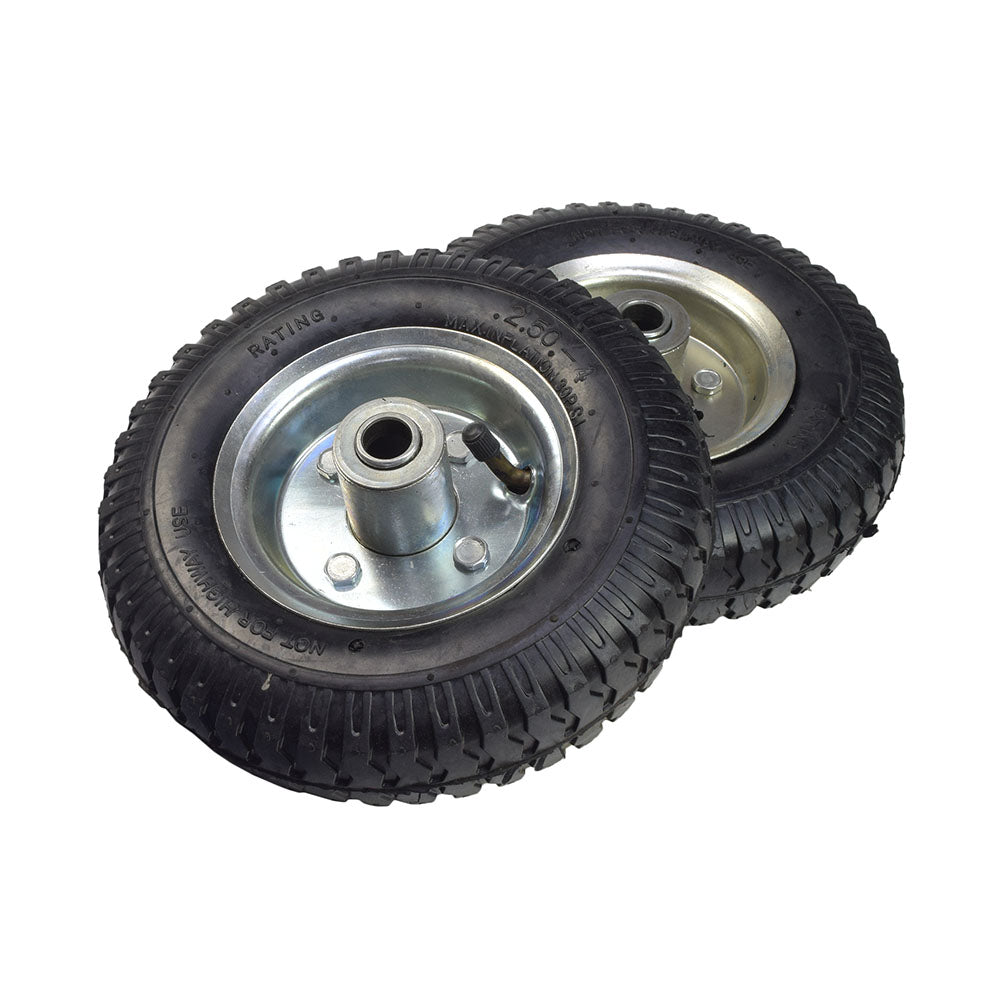 Training Wheels for 50cc & 70cc Dirt Bikes (Blemished) featuring a pair of black tires with metal hubs, ideal for young riders to gain balance and confidence.