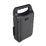 Battery Box Front for the Golden LiteRider Mini (GL109) Scooter, shown as a black plastic container with a handle, designed to house 12 Ah or 15 Ah batteries near the scooter’s seat post.