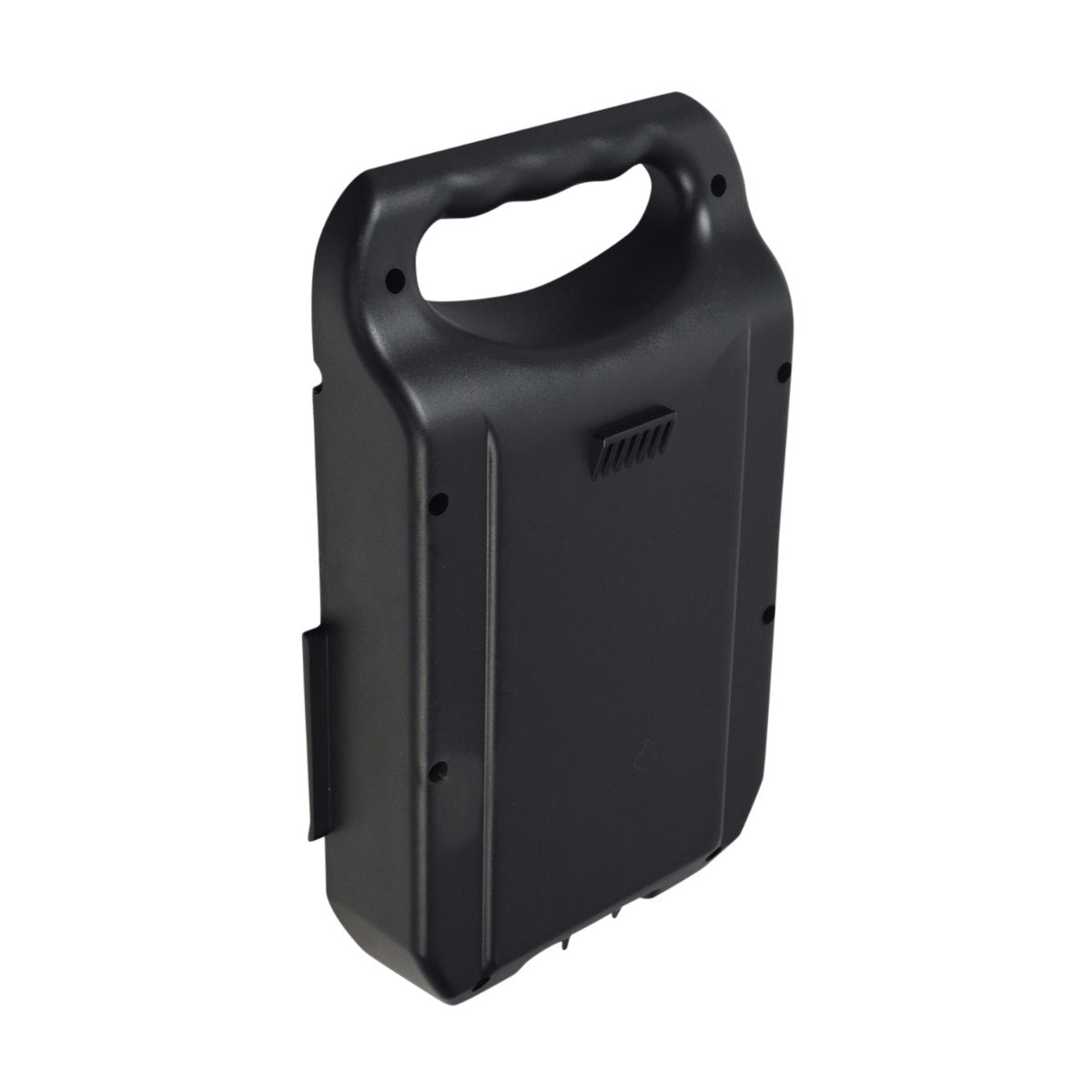 Battery Box Rear for the Golden LiteRider Mini (GL109) Scooter, shown as a black plastic container with a handle, designed to hold 12 Ah or 15 Ah batteries.