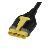 4-Key VR2 Joystick for Invacare Pronto M31 Power Chair, featuring a yellow 4-pin connector with distinct round and mousehole holes, shown in close-up with visible plug and cable components.