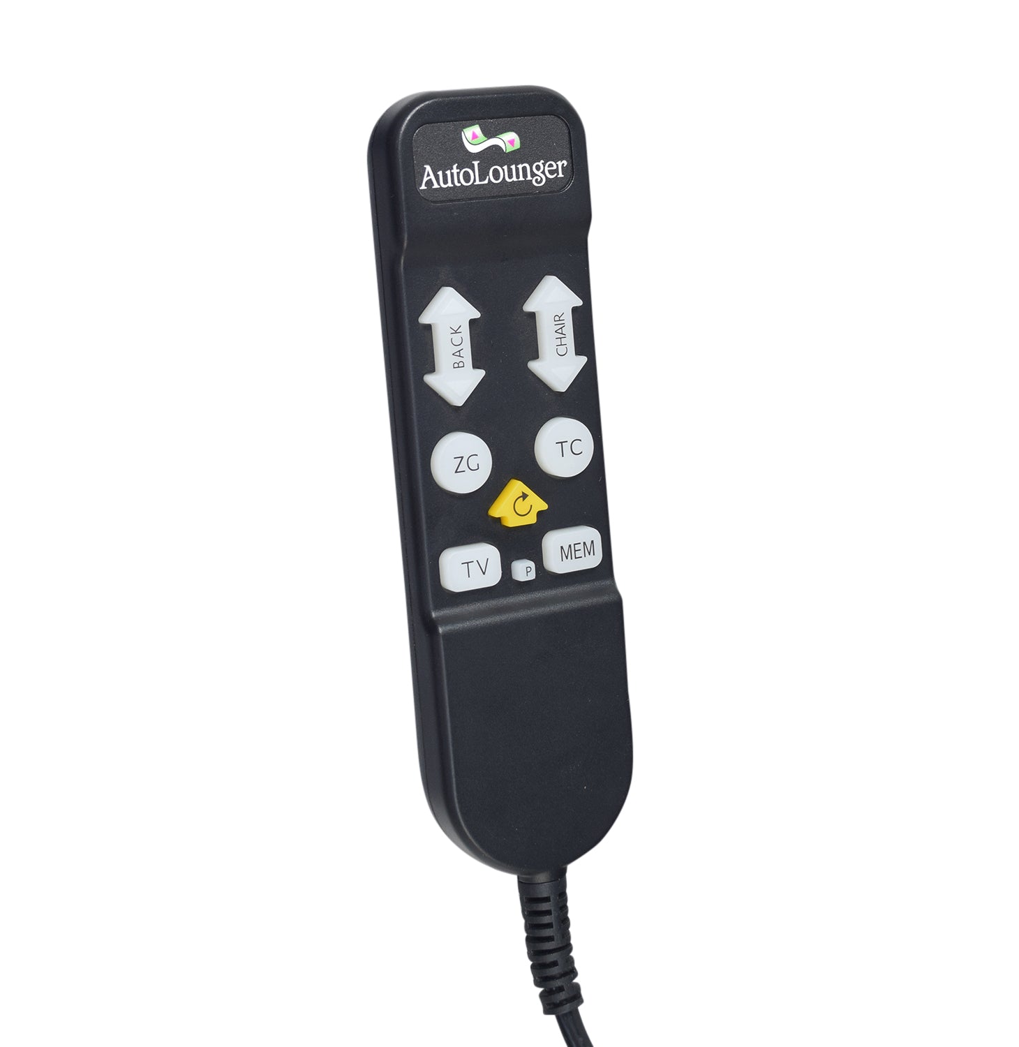 Hand Control with AutoDrive for Golden Ultra Comfort Lift Chairs, featuring a black remote control with white buttons and a 5-pin connector. Designed for easy positioning with pre-programmed settings.