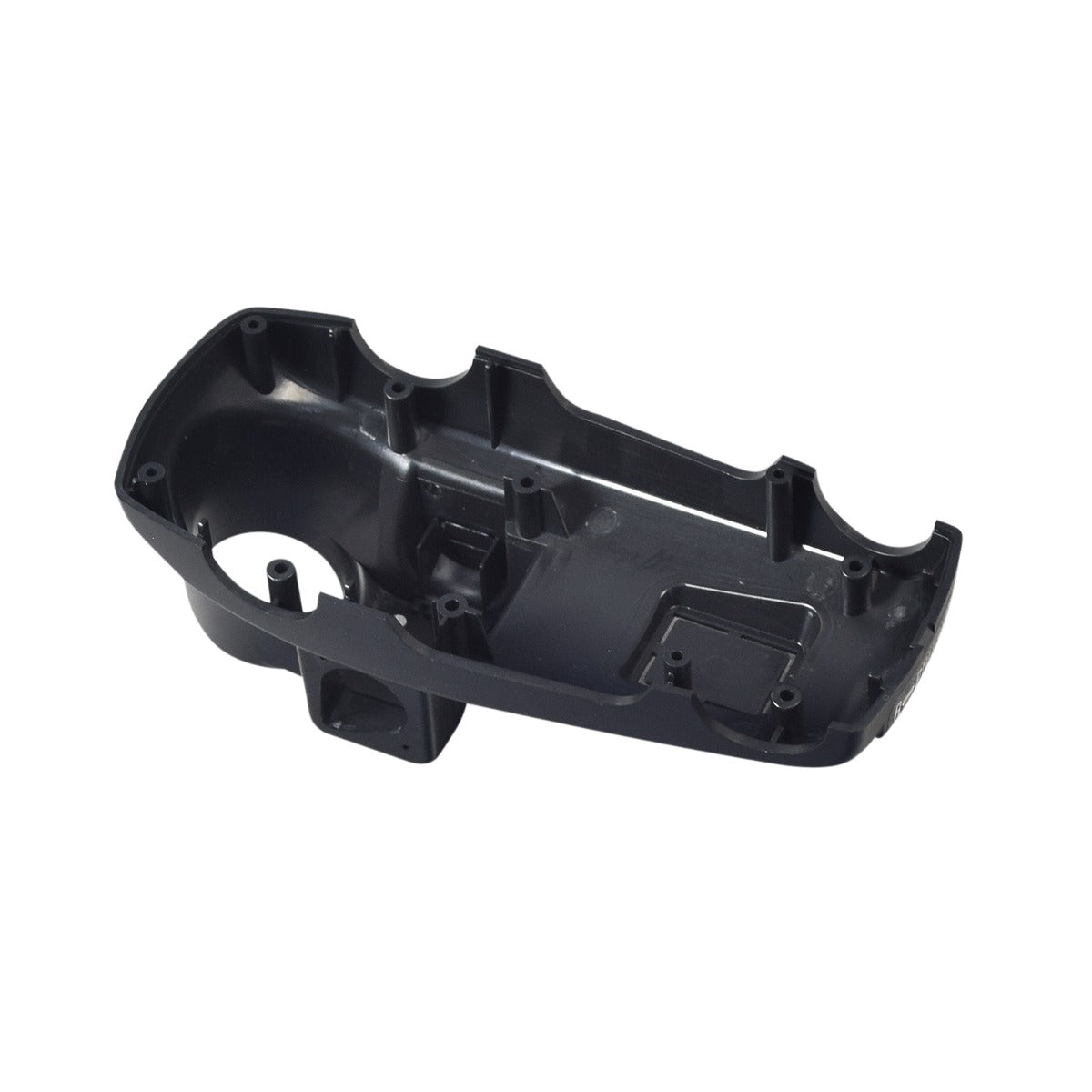 Lower Console Assembly for the Golden LiteRider (GL110) Mobility Scooter: a black plastic tray with multiple holes designed to form the base of the console unit atop the scooter's tiller.