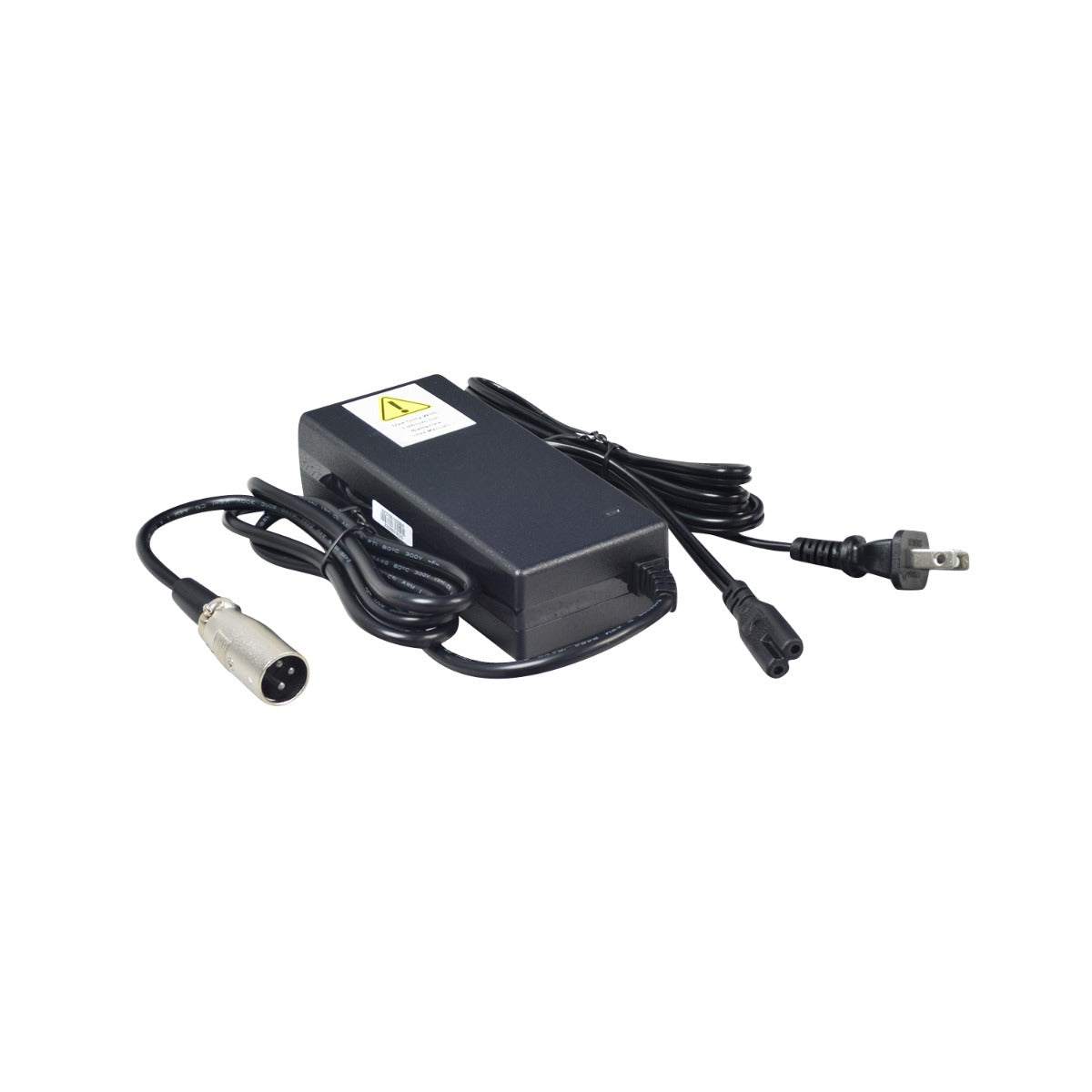 29.4 Volt 2.0 Amp Lithium-Ion Battery Charger for the Golden Buzzaround CarryOn (GB120) Scooter, featuring a black power supply unit with attached wires and an XLR connector designed for lithium-ion batteries.