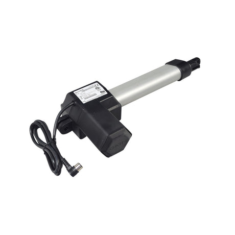 Lift Motor Assembly for Golden Comforter Wide Lift Chairs, featuring a black and silver cylindrical motor with a visible black cord and a close-up of a white label.