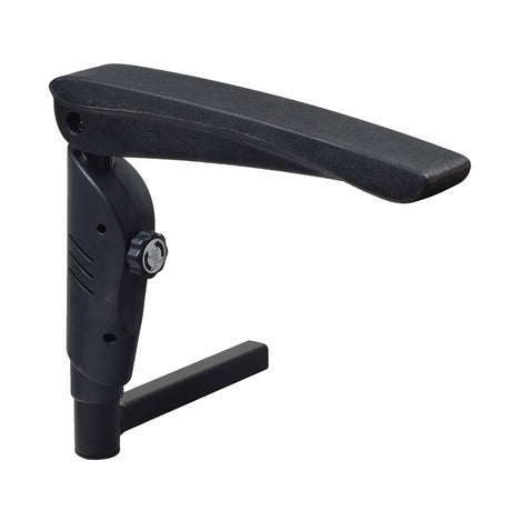 Armrest Assembly with 14 Armpad for the Golden Companion I (GC240) & II (GC340/GC440), featuring a black handle, turn & pull release knob, and shrouded weldment, displayed on a white background.