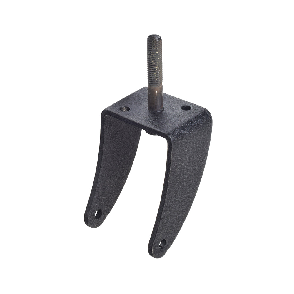 Front Caster Fork for the Golden Technologies Compass power chair, featuring a black metal object with a visible screw and bolt, suitable for either the left or right side.