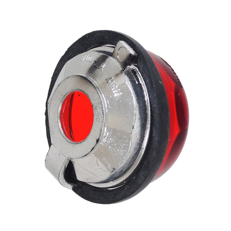 Taillight Assembly for the Golden Companion I (GC221) & Companion II (GC321, GC421) featuring a red plastic lens, silver base, and black rubber gasket, close-up view.