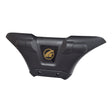 Front Black Bumper for the 4-wheel Golden Companion II (GC440) featuring a gold logo on a sturdy, black plastic surface, designed to protect the scooter's main shroud panel.