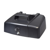 12 Ah Battery Box Lid for the Golden Buzzaround XL & XLS Series Scooters, featuring a black rectangular lid with a handle, plug, socket, and wire harness visible.