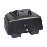 High Capacity Battery Box Assembly for the Golden Buzzaround XL HD (GB117H/GB147H) mobility scooter, featuring a black rectangular box with a handle, round light, and plug.