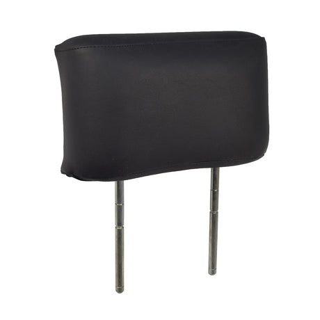 Black Vinyl Headrest for the Golden Technologies Spectrum Captain's Seat **CLEARANCE** - Features a sleek black leather backrest with sturdy metal legs, designed to fit the discontinued Spectrum Captain's Seat.