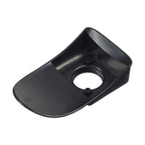 Caster Fork Mudflap for the Golden Compass HD (GP620) power chair, a black plastic object with a circular hole, designed to prevent mud and moisture from being flung up by the front caster wheels.