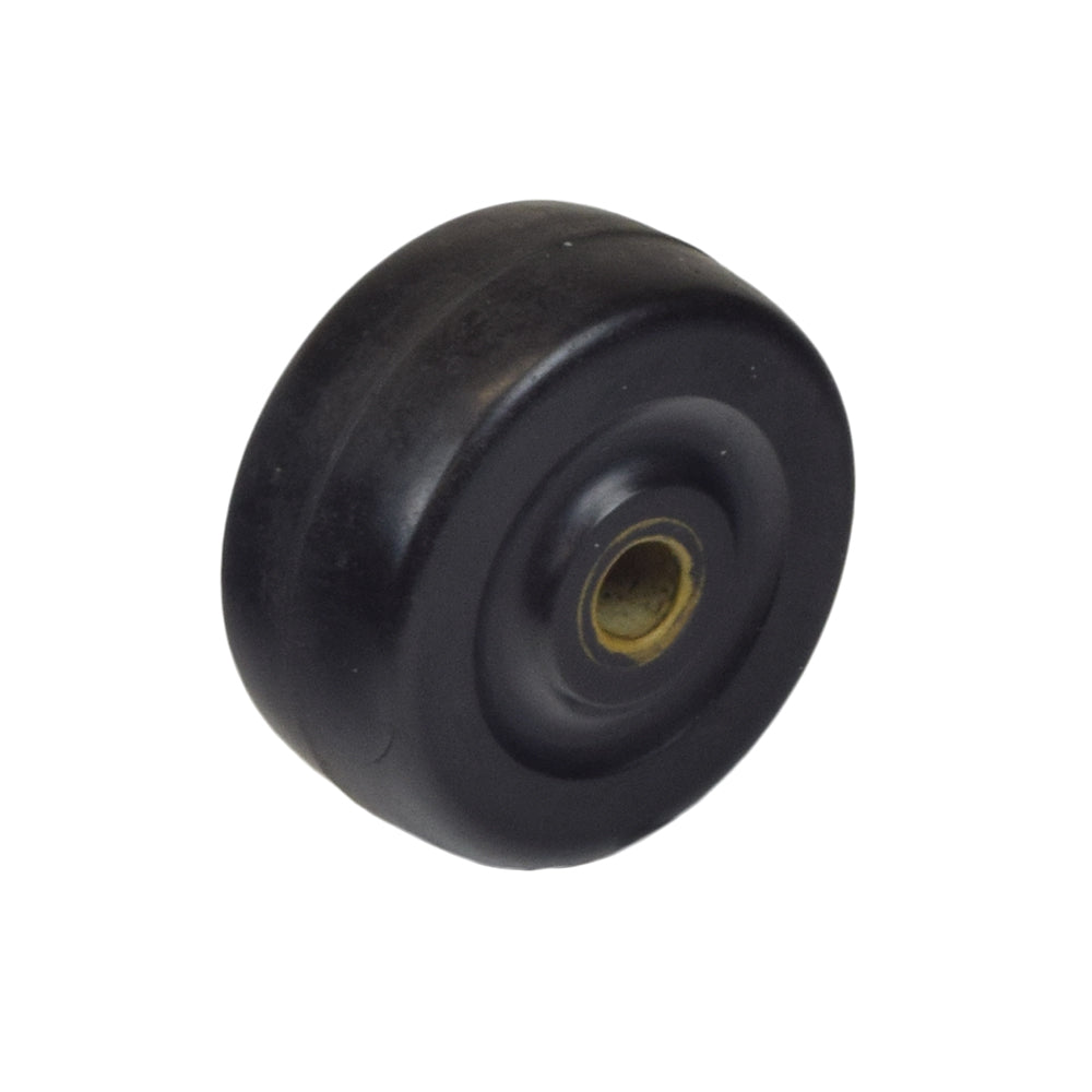 Anti-Tip Wheel for eWheels E36 & E36 Elite Scooters: A close-up of a black wheel with a central hole, designed for stability and easy transport of eWheels scooters.