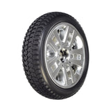 13x4 Pneumatic Front Wheel Assembly for the Golden Patriot (GR575) with a silver rim and black low-profile tire, designed for full-size mobility scooters.