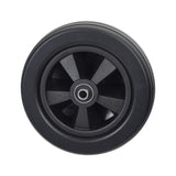 6 x 2 Black Caster Wheel for Golden Compass M Series, Alante Series, & LiteRider Series Power Chairs, showcasing a black tire with a metal center and stylish black rim.