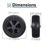 6 x 2 Black Caster Wheel for Golden Compass M Series, Alante Series, & LiteRider Series Power Chairs featuring a black tire with metal spokes and a black center.