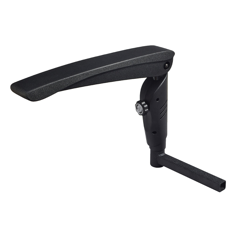 Armrest Assembly for the Golden Alante HD (GP202), Compass (GP620), Compass HD (GP620) power chairs, featuring a black crinkle finish, 17 armrest pad, and a pull & twist release.