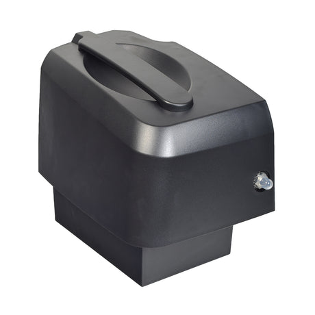 Right Battery Box Assembly for Golden Buzzaround EX (GB118/GB148) & LX (GB119/GB149) Scooters, a black rectangular plastic box with a handle, designed for right side installation.