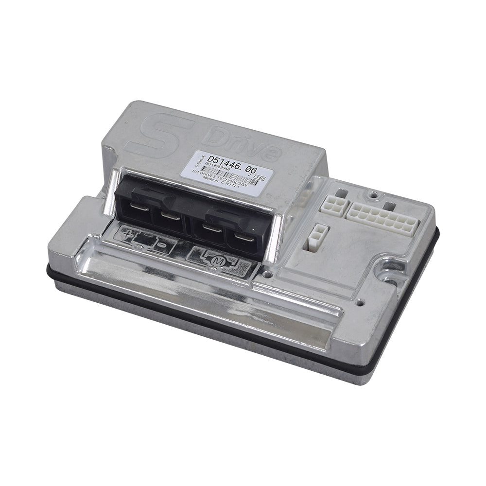 110 Amp S-Drive Controller for the Golden Avenger (GA531, GA541), a silver rectangular electronic device with black buttons and a white label, designed for advanced performance and durability in mobility scooters.