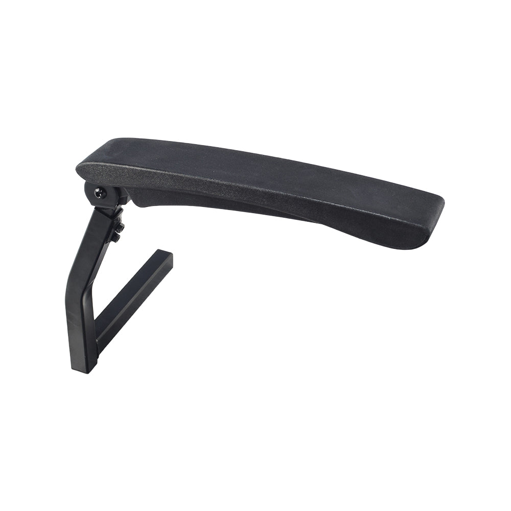 Armrest Assembly for the Golden Alante Sport (GP205) Power Chair, featuring a black plastic armrest with an attached handle and screw, suitable for left or right-side configuration.