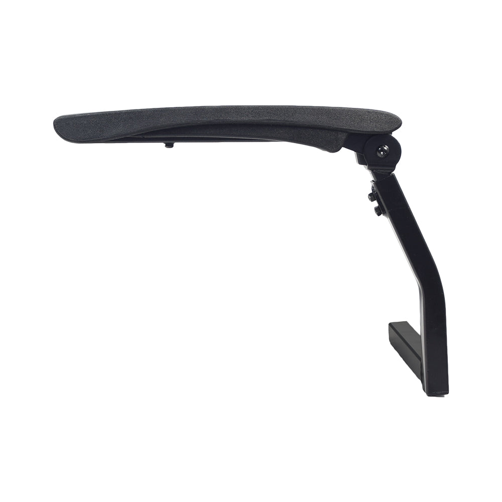 Armrest Assembly for the Golden Alante Sport (GP205) Power Chair, featuring a black curved design with mounting screws visible, suitable for left or right-side configuration.