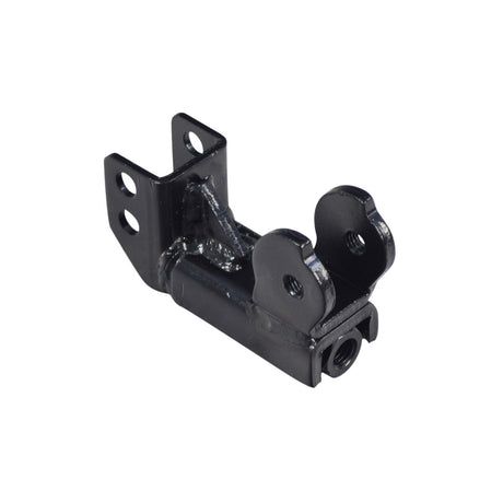 Footplate Bracket for the Golden Literider Envy (GP162) Power Chair, a black metal piece with screws, designed to attach and fold the footplate at the front end of the chair.