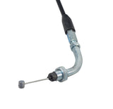 66 Throttle Cable for 50cc, 125cc, & 150cc Scooters: close-up showing metal pipe with black rubber handle, universal end connectors, and screw detailing. Suitable for various Honda models.