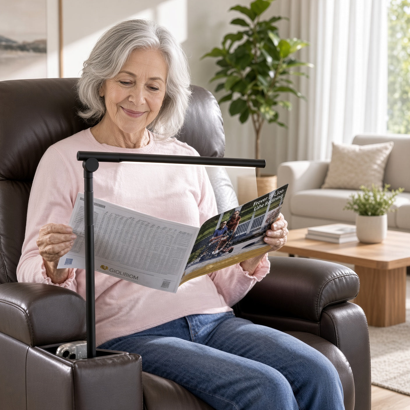 Adjustable gooseneck on the MSCC-LGT1 LED reading light for Golden Cloud and Rhea lift chairs