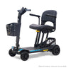 Golden Buzzaround CarryOn GB120B scooter shown with the Coastal Blue shroud kit (MBA-0034), digital color rendering
