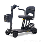 Golden Buzzaround CarryOn GB120B scooter shown with the Stone Grey shroud kit (MBA-0033), digital color rendering
