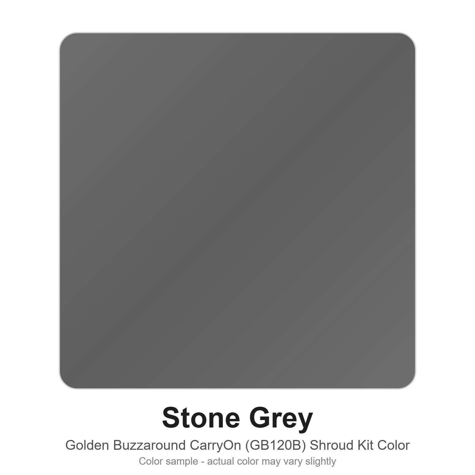 Stone Grey color sample for the Golden Buzzaround CarryOn GB120B shroud kit (MBA-0033)