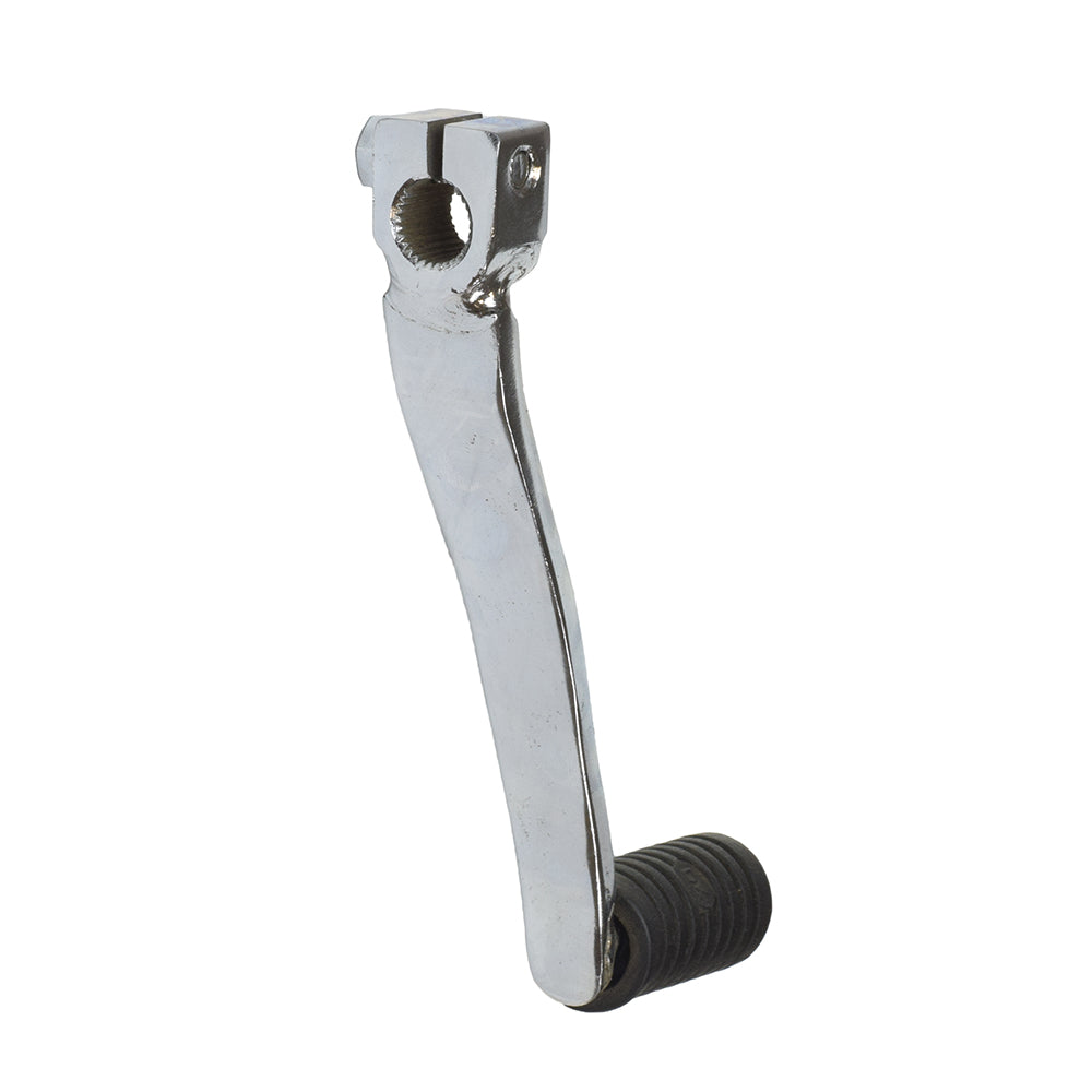 Gearshift Pedal with Flush Mount for 49cc - 150cc Dirt Bikes, featuring a silver metal lever and black rubber wheel, designed for customizing dirt bikes for optimal riding style.