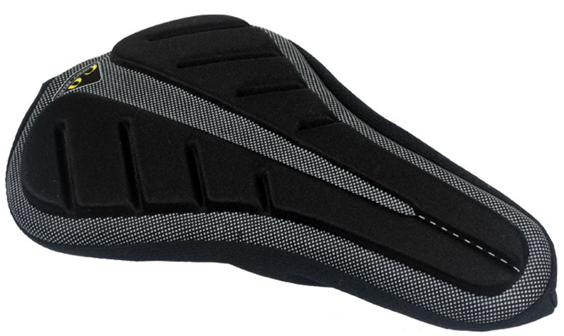 Gel Seat Cover for Road Style Seats; a sleek, contoured bicycle seat featuring gel padding, designed for comfort on road bikes and scooters.