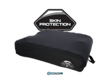 Stealth Glacial SP Seat Cushion for Jazzy & Quantum Power Chairs, a black high-density foam cushion with a contoured design and visible logo, designed for comfort and easy cleaning.