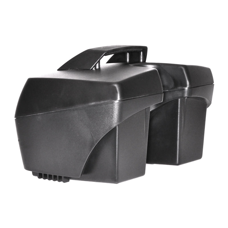 Go-Go Elite Traveller (SC40E/SC44E) 24 Volt 17 Ah Battery Box Assembly without Batteries, featuring a black plastic container with a handle, intended for use as an OEM replacement or backup power source.