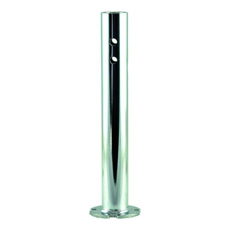 4-Position Upper Seat Post for Go-Go, Pride, and Jazzy Mobility Scooters and Power Chairs, featuring a polished chrome finish with four top notches and two bottom pin holes for adjustable seating.