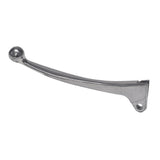 Polished Aluminum Scooter Brake Lever, Left Side, featuring a smooth, silver finish with a ball-end design for full-size street scooters and mopeds, measuring 6.5 inches in length.