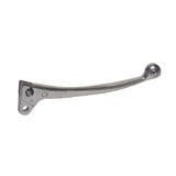 Polished Aluminum Scooter Brake Lever, Left Side - a close-up of a silver metal handle with screws, designed for full-size street scooters and mopeds, measuring 6.5 inches in length.