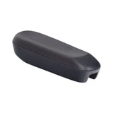 Armrest for the EV Rider Royale 4 Dual mobility scooter, featuring a black plastic case with a lid, a steel hanger, and a vinyl armrest pad, designed for easy replacement.