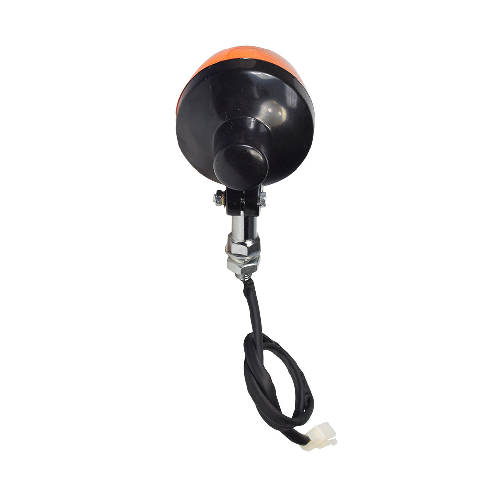 Signal Light for Kandi 150cc - 250cc Go-Karts & Dune Buggies, featuring a close-up view of a sleek black and orange light with an 18 cord and 2-wire connector.