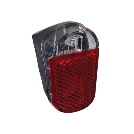 Close-up of the taillight for the GOTRAX Apex Electric Scooter, showing the red reflector integrated into the rear fender assembly, essential for visibility during nighttime rides.