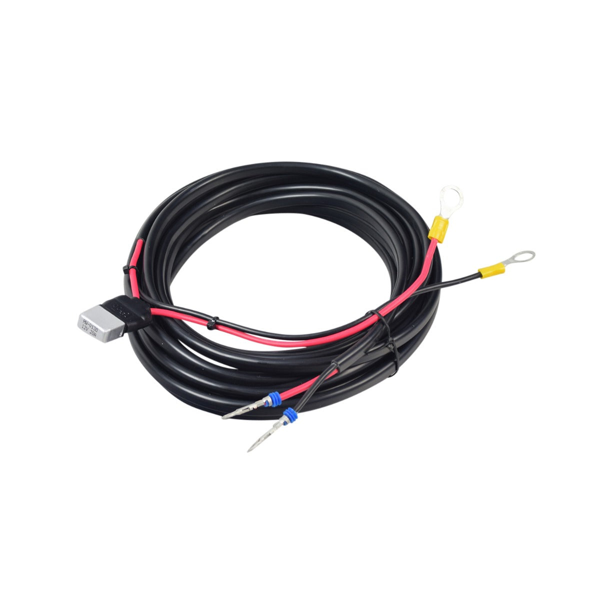 Vehicle Wiring Harness for the Harmar AL500, shown as a detailed black and red cable with connectors, designed to connect the lift to a vehicle's battery for easy installation and use.