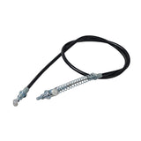 29 Scooter Drum Brake Cable featuring a black cable with a prominent metal spring, ideal as a replacement part for modern GY6 scooters.