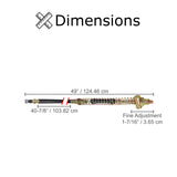 40-7/8 Scooter Drum Brake Cable featuring a black and yellow spring attached to a metal tube. Close-up details highlight the coiled metal spring and precise measurements for full-size scooters.