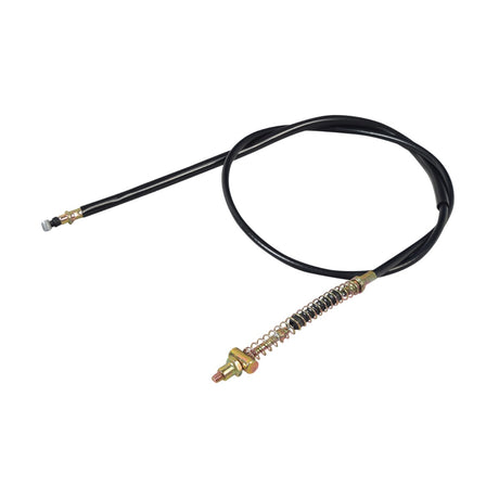 40-7/8 Scooter Drum Brake Cable with a black sleeve, featuring a metal spring and connector, designed for full-size GY6 scooters.