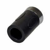 2-1/2 Rubber Handlebar Grip with Chrome End Cap, featuring a sleek black and silver design, ideal for twist-throttle electric scooters and bikes, providing both functionality and style for your handlebar.