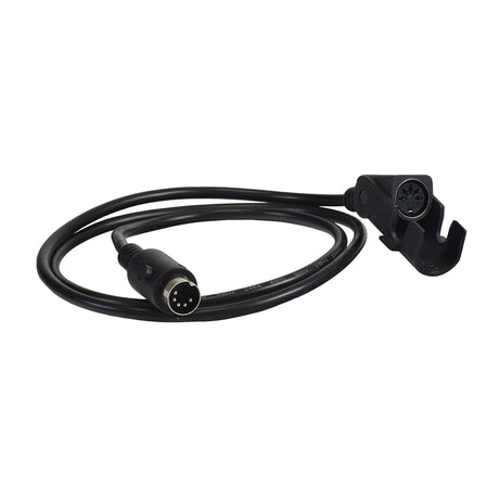 Hand Control Harness for Dual Lead Motor Pride Lift Chairs (HARUSHD2547) featuring a black cable with a round connector and plug, compatible with specific Pride Mobility lift chairs.