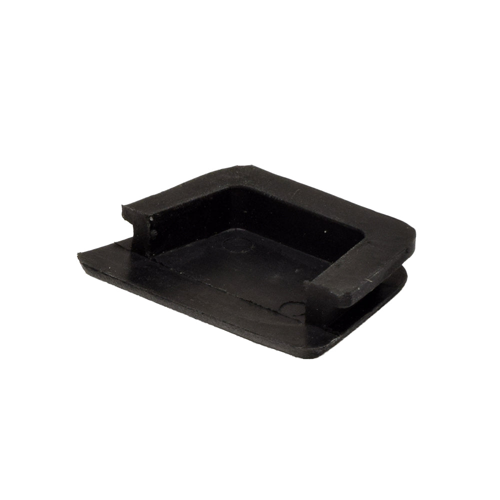 Handbrake Plug for the Pride Celebrity X (SC4001) – a black plastic rectangular object with a central hole, essential for specific mobility scooter functionality.